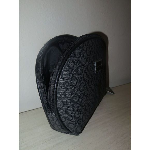 Guess T7960964 Coal Signature Print Rhodes Travel Cosmetic Make-Up Pouch Bag - Picture 5 of 9